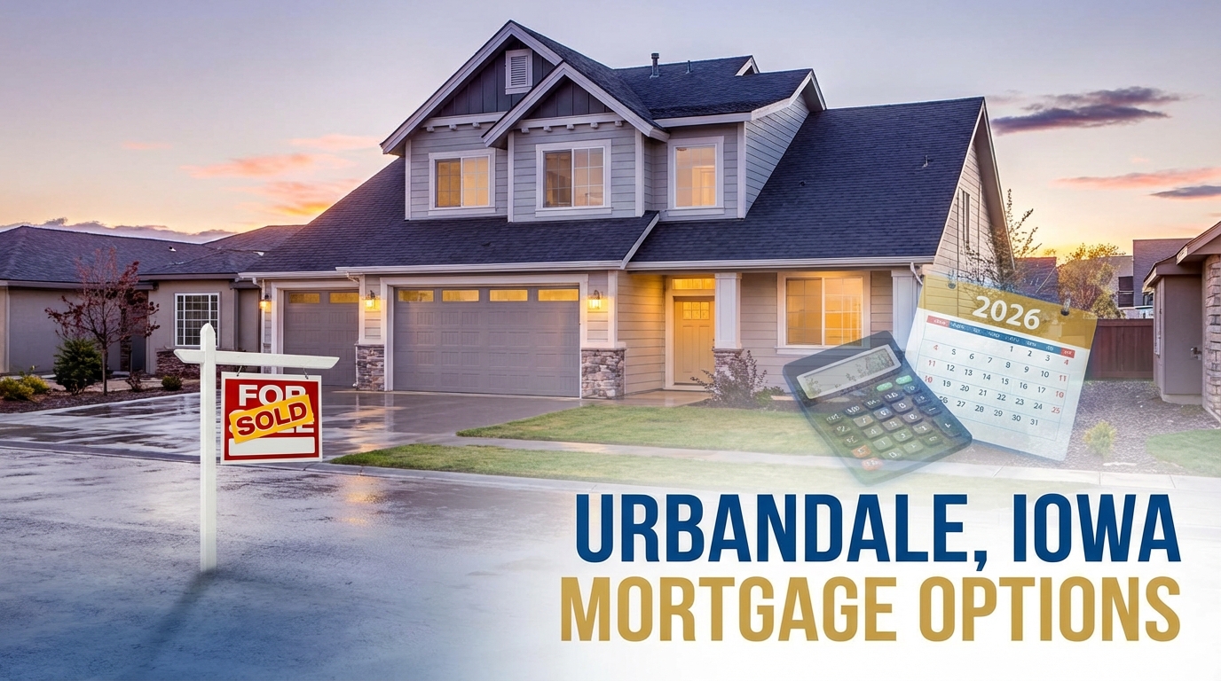 Create a professional hero image for: Which Mortgage Loan Is Right for Buying a Home in Urbandale, I