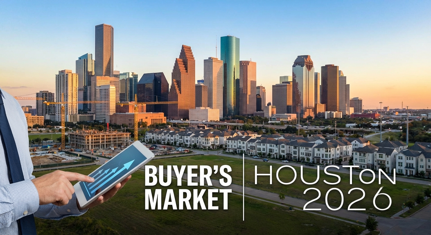 Create a professional hero image for this section. Context: Houston Housing Market 2026: Where Inven