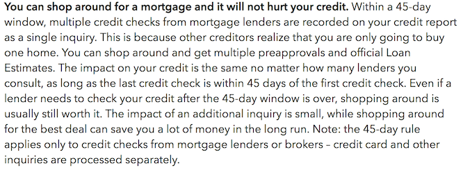 CFPB guidance on mortgage credit inquiries