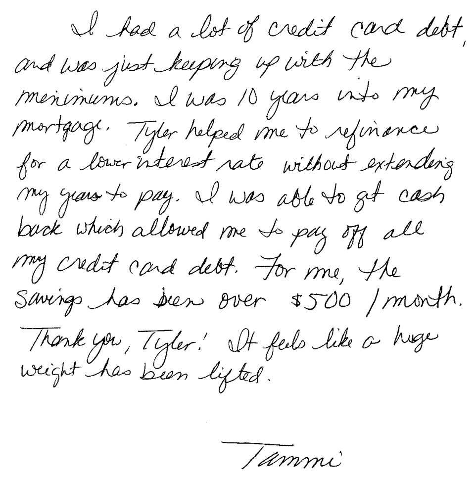 Tammi's thank you note