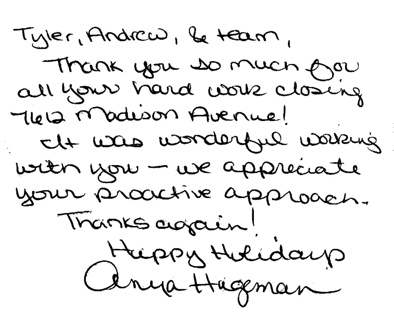 Anya's thank you note
